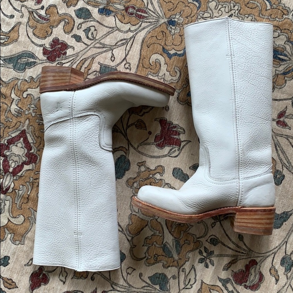 Vintage White Frye Boots